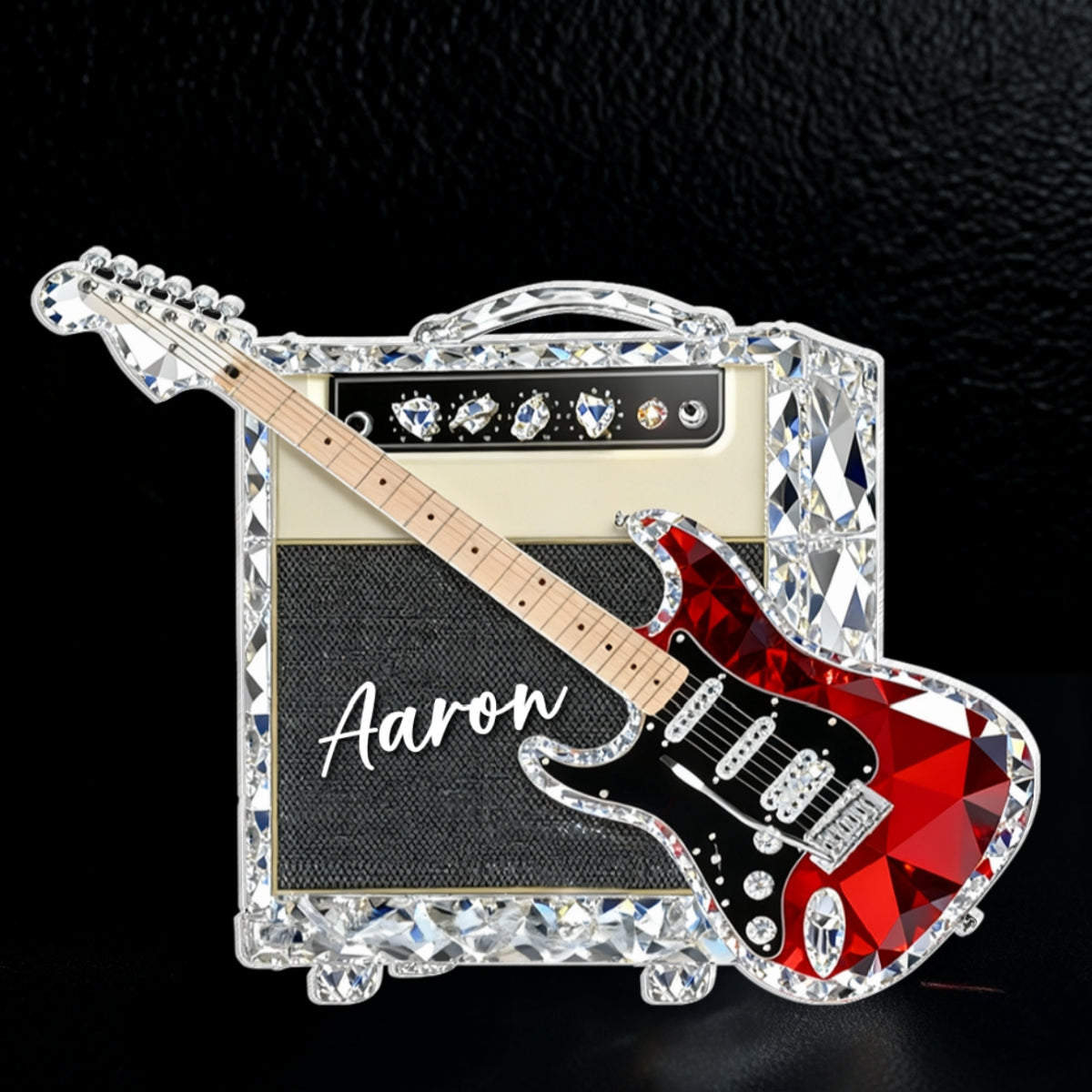 Guitar Music 3D Crystal Effect - Personalized Acrylic Block Plaque - Unique Gift For Guitarist