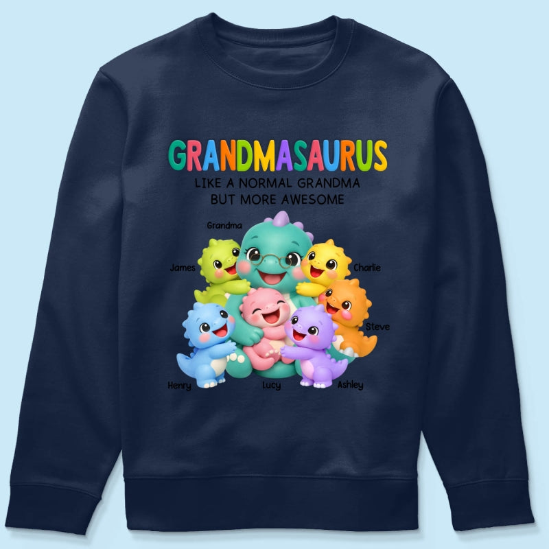 Colorful Cute Grandmasaurus Like Normal Grandma But More Awesome - Personalized Shirt - Gift For Grandma