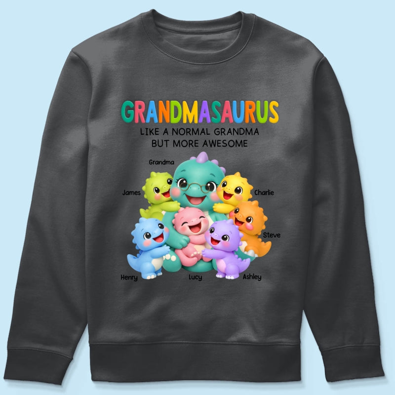 Colorful Cute Grandmasaurus Like Normal Grandma But More Awesome - Personalized Shirt - Gift For Grandma