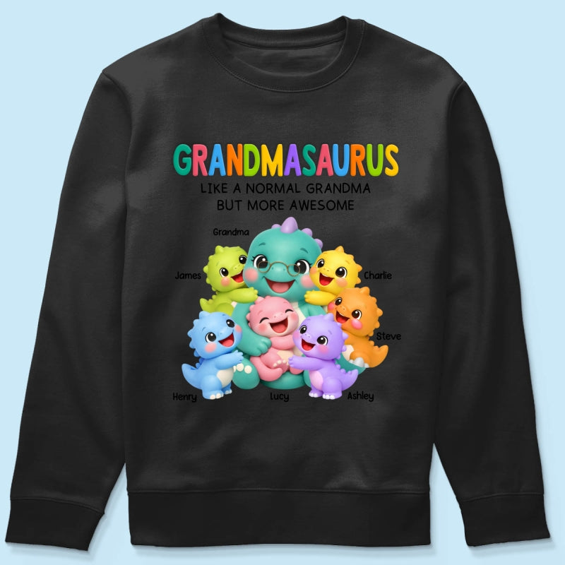 Colorful Cute Grandmasaurus Like Normal Grandma But More Awesome - Personalized Shirt - Gift For Grandma