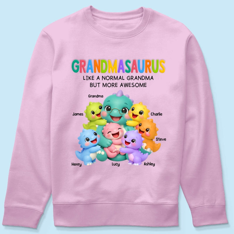 Colorful Cute Grandmasaurus Like Normal Grandma But More Awesome - Personalized Shirt - Gift For Grandma