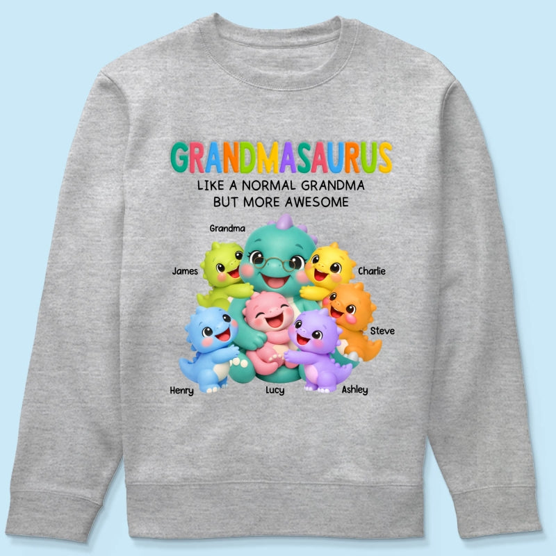 Colorful Cute Grandmasaurus Like Normal Grandma But More Awesome - Personalized Shirt - Gift For Grandma