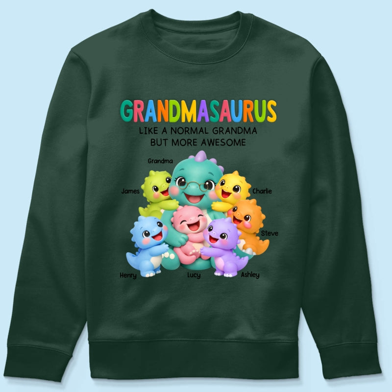 Colorful Cute Grandmasaurus Like Normal Grandma But More Awesome - Personalized Shirt - Gift For Grandma