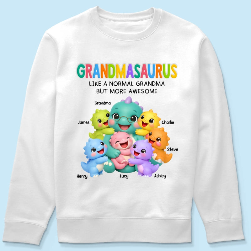 Colorful Cute Grandmasaurus Like Normal Grandma But More Awesome - Personalized Shirt - Gift For Grandma