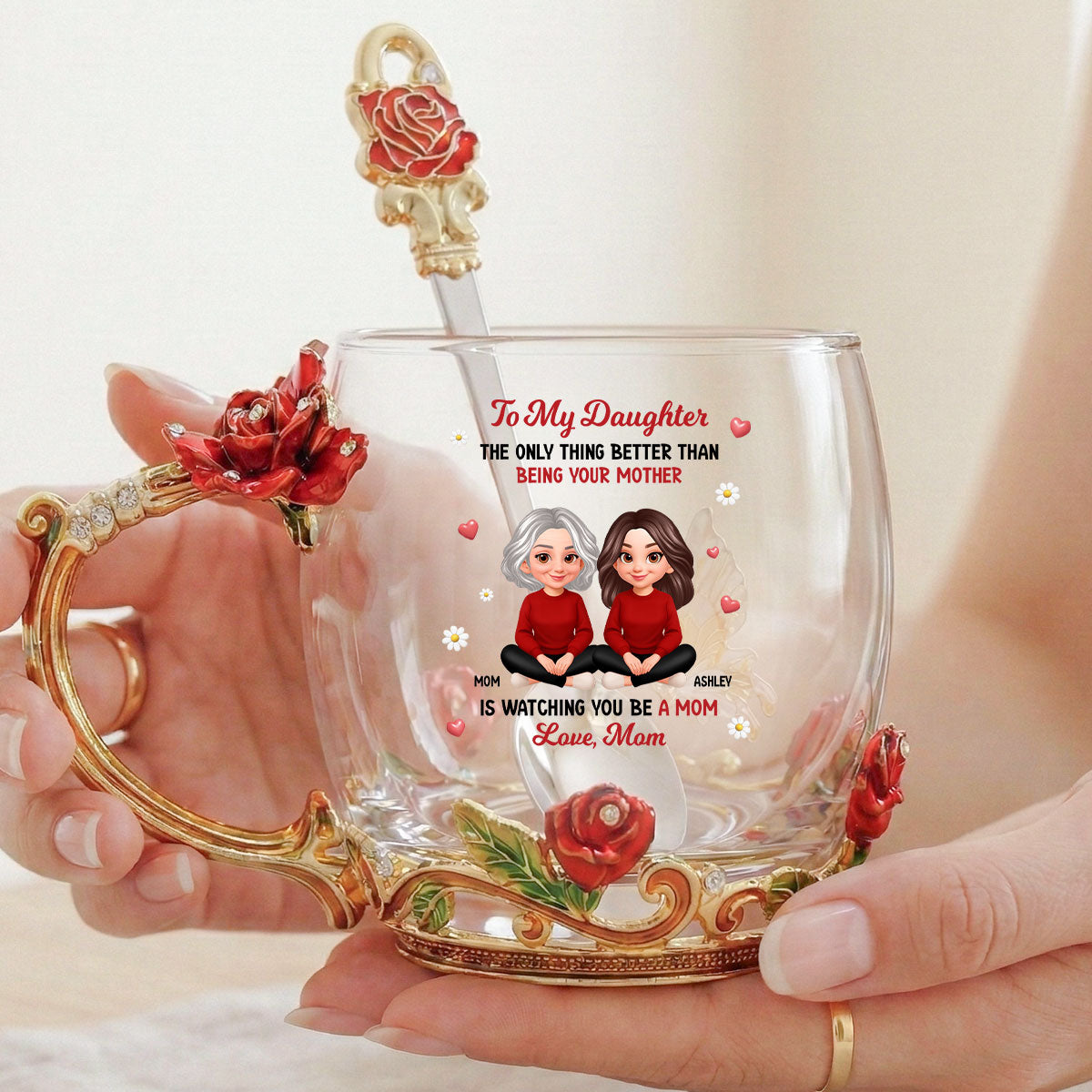 The Only Thing Better Than Being Your Mom - Personalized Enamel Flower Tea Cup - Mother's Day Gift