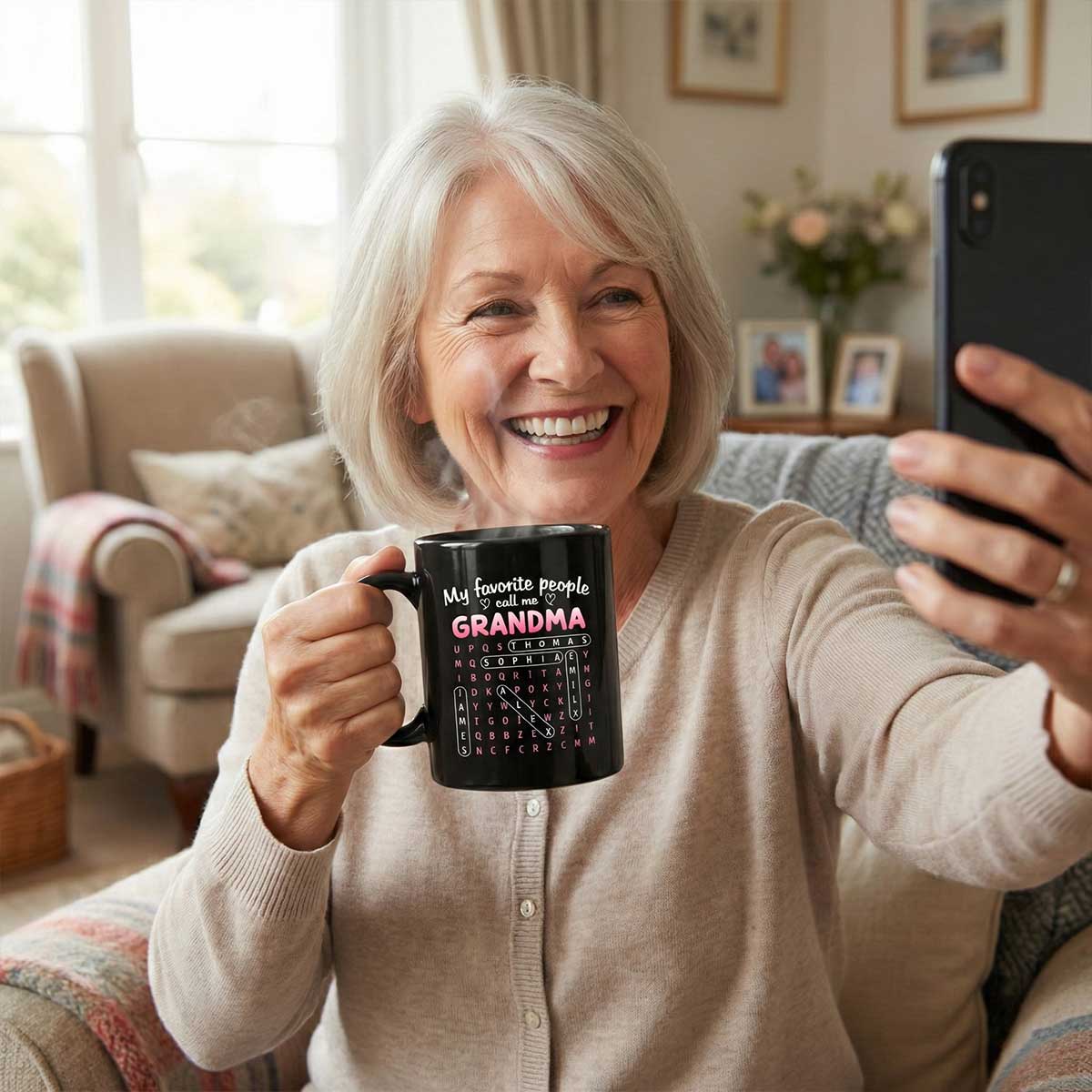Favorite People Call Me Grandma Word Search Puzzle - Personalized Mug - Mother's Day Gift For Grandma