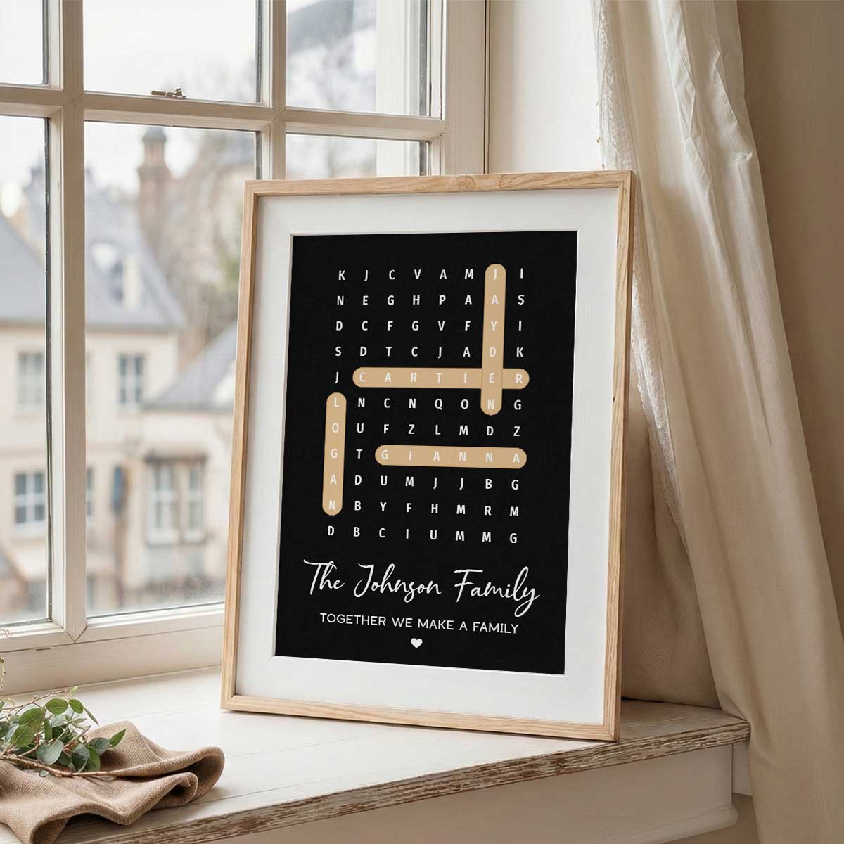 Family Name Word Search Puzzle Created In A Moment, Treasured Forever - Personalized Poster