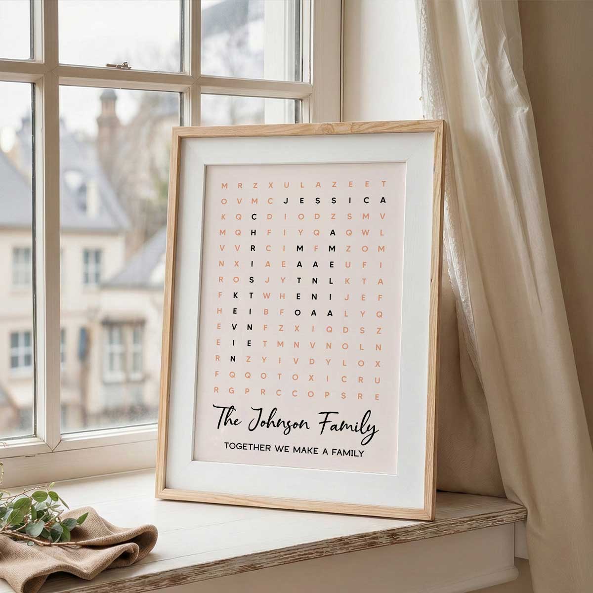Family Name Word Search Puzzle Created In A Moment, Treasured Forever - Personalized Poster