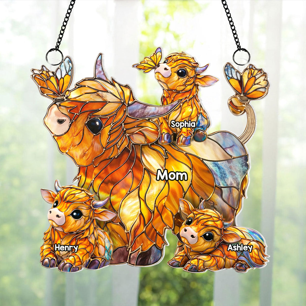 Mom Grandma's Herd - Personalized Suncatcher - Mother's Day Gift for Mom, Grandma, Wife