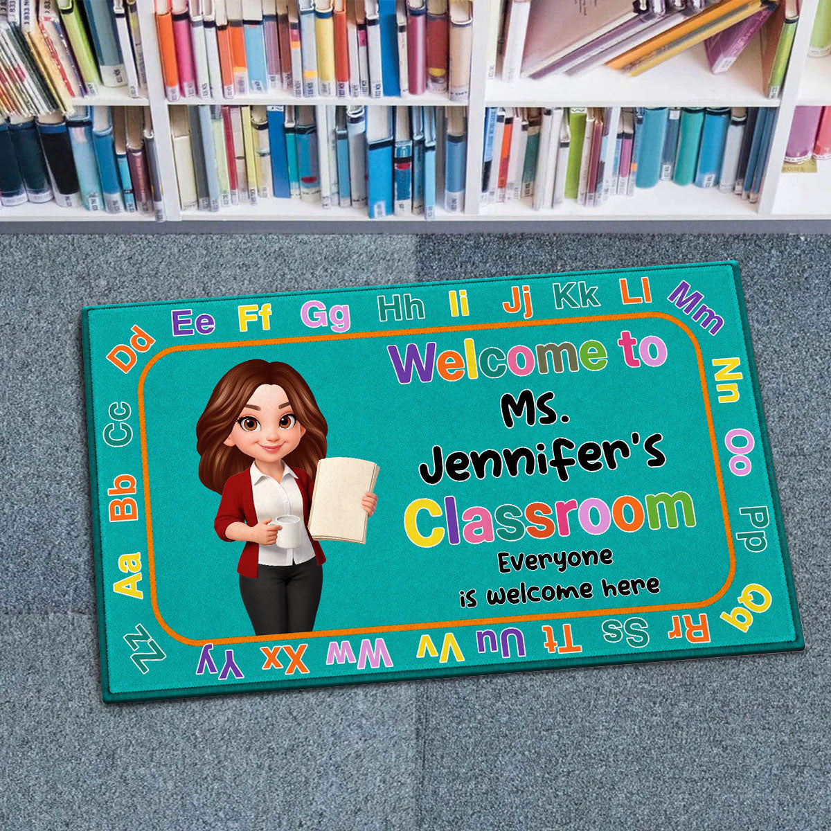 Everyone Is Welcome Here Back To School - Personalized Doormat - Back To School Gift For Teacher, Classroom Decor