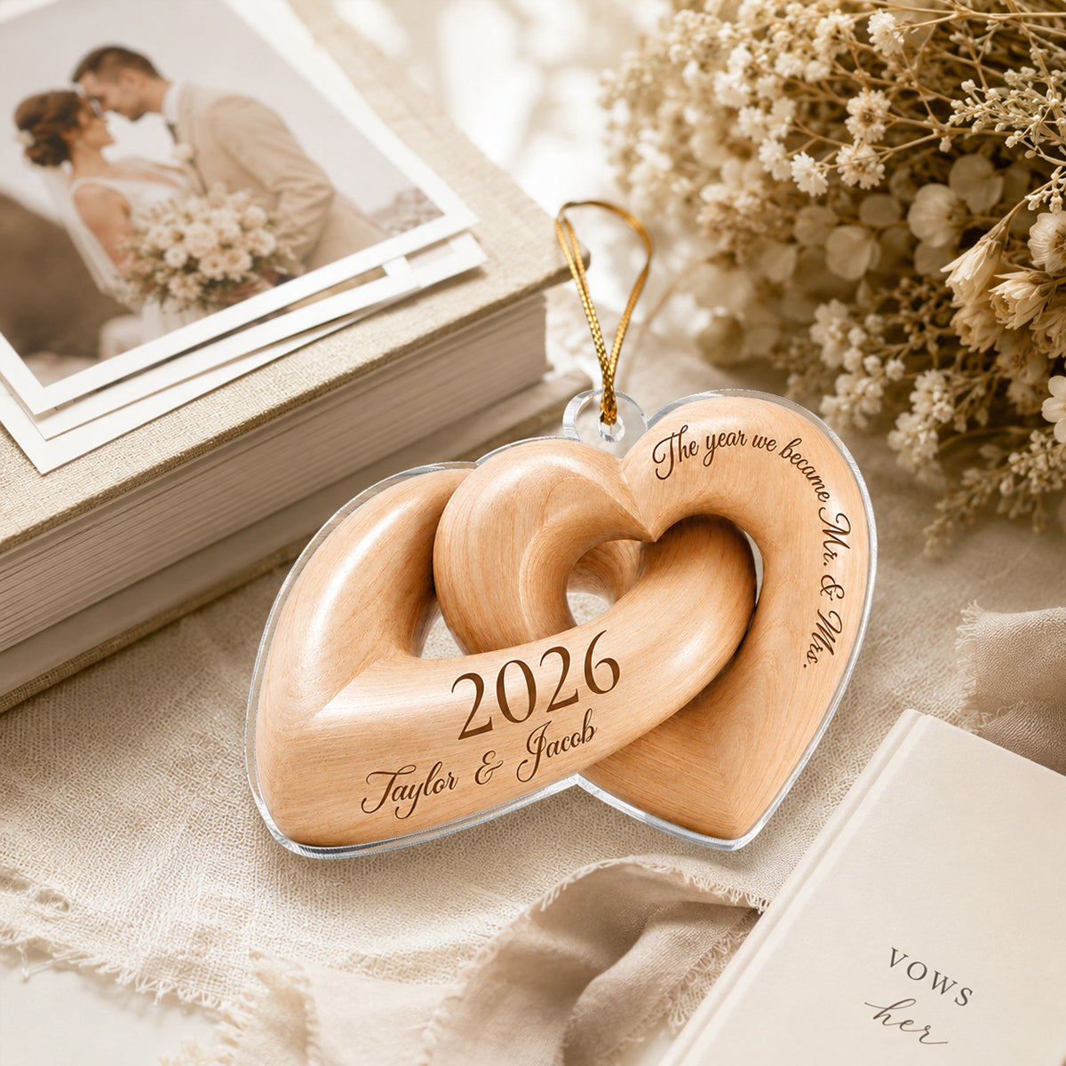 The Year We Became Mr. & Mrs. - Personalized Acrylic Ornament - Heartfelt Keepsake Gift for Her, for Him