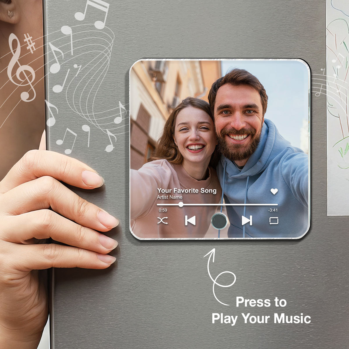 Custom Song Magnets That Can Plays Music - Personalized Music Magnet - Anniversary Gifts, Valentine's Day Gift for her, for him
