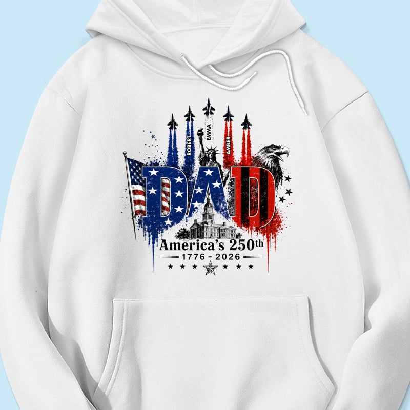 Patriotic Grandpa USA 250th Anniversary - Personalized Shirt - Father's Day Gift For Dad, Grandpa, Husband