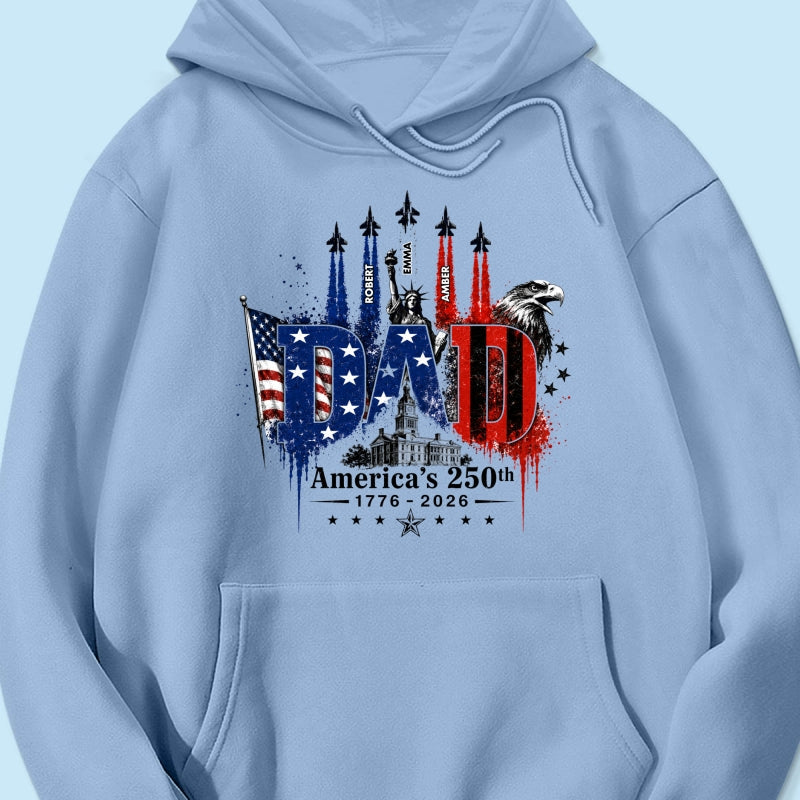 Patriotic Grandpa USA 250th Anniversary - Personalized Shirt - Father's Day Gift For Dad, Grandpa, Husband