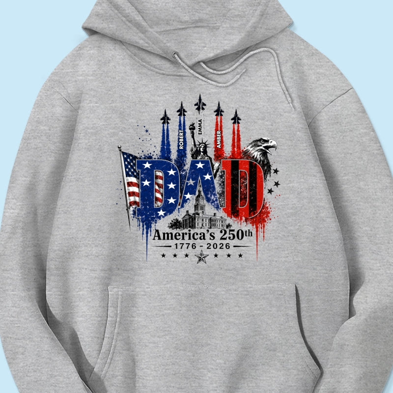 Patriotic Grandpa USA 250th Anniversary - Personalized Shirt - Father's Day Gift For Dad, Grandpa, Husband
