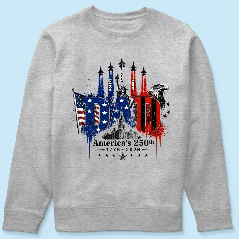 Patriotic Grandpa USA 250th Anniversary - Personalized Shirt - Father's Day Gift For Dad, Grandpa, Husband