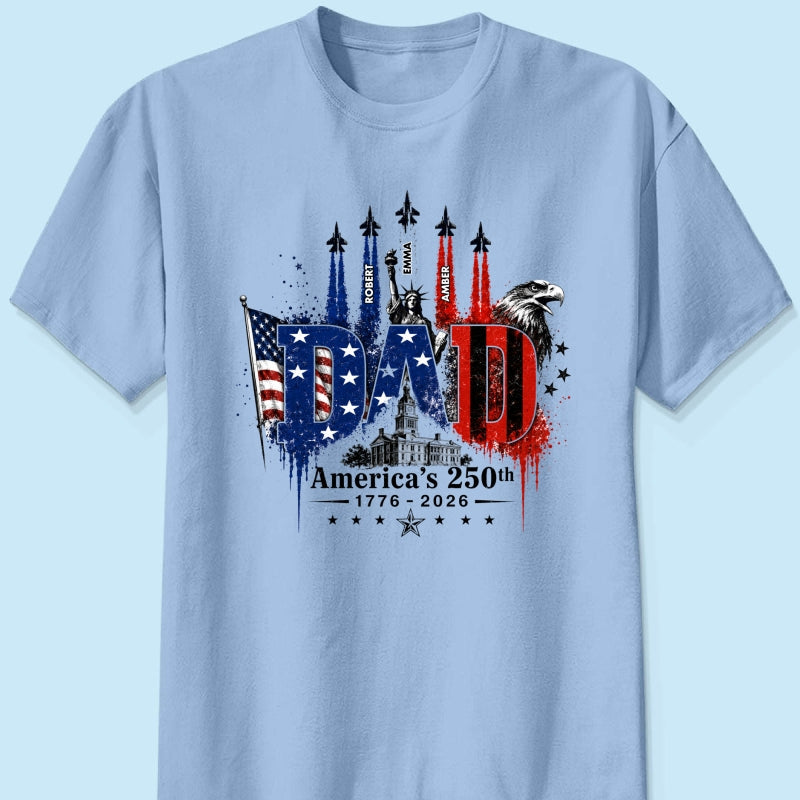 Patriotic Grandpa USA 250th Anniversary - Personalized Shirt - Father's Day Gift For Dad, Grandpa, Husband