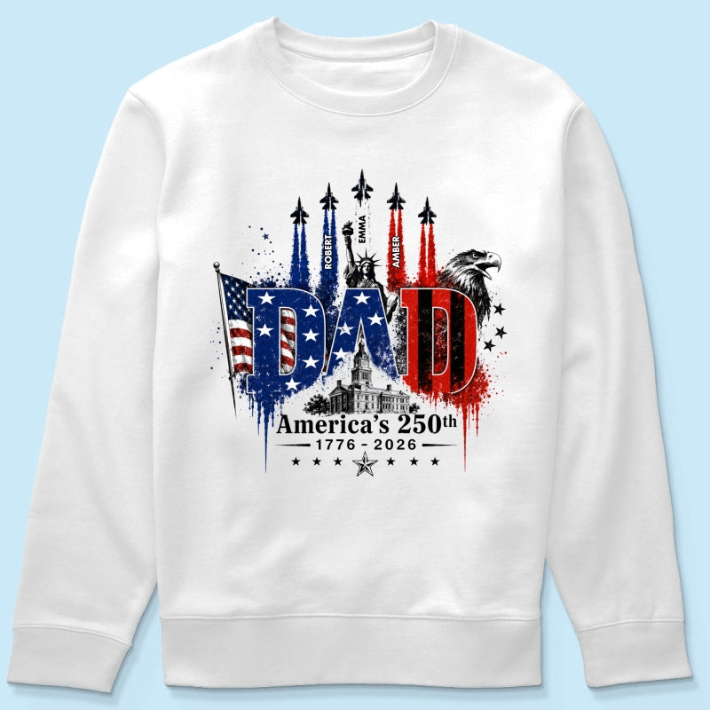 Patriotic Grandpa USA 250th Anniversary - Personalized Shirt - Father's Day Gift For Dad, Grandpa, Husband