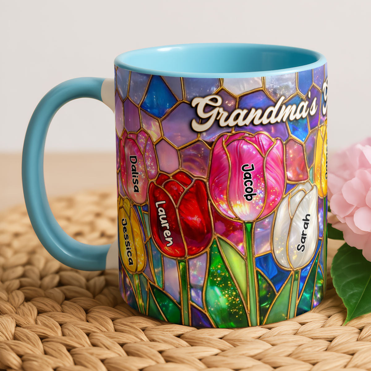 Tulip Flower - Personalized Mug - Aesthetic Tea Mug, Mother's Day Gift for Mom, Wife