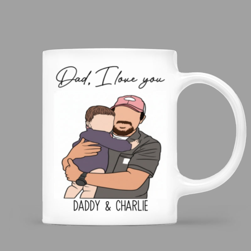 Faceless Portrait Style Best Dad Ever - Personalized Mug - Father's Day Gift For Dad, Husband
