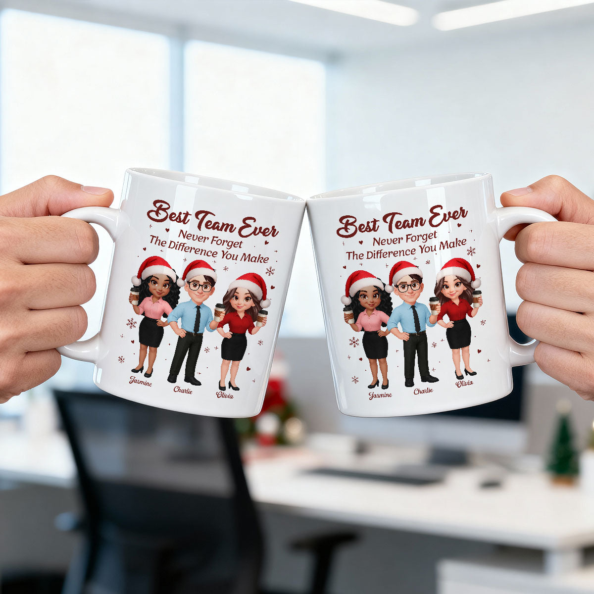 Best Team Ever Never Forget The Difference You Make - Personalized Mug - Christmas Gift For Colleagues, Coworkers, Boss