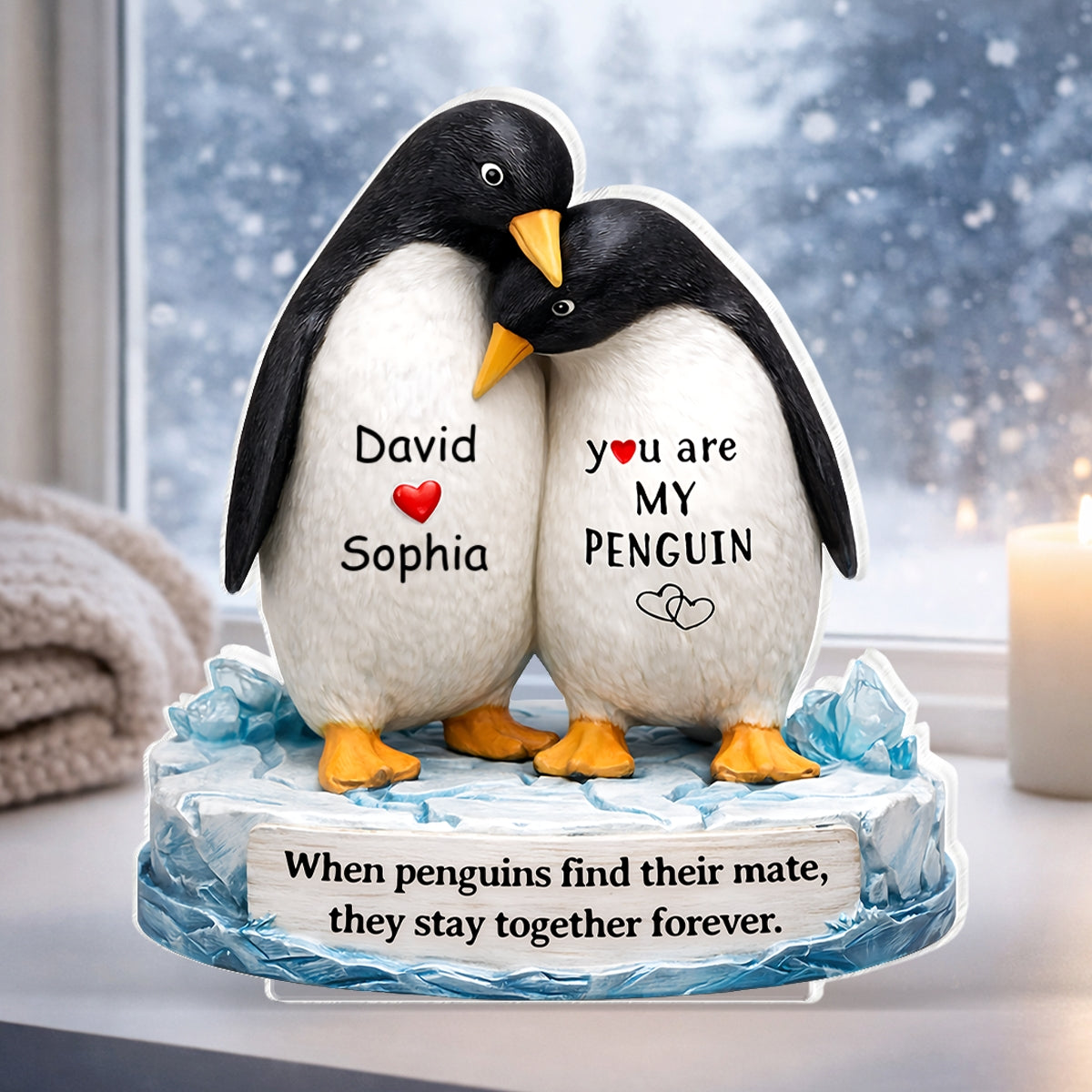You Are My Penguin - Personalized Acrylic Block Plaque - Sentimental Wedding Anniversary Gift, Gift for Him, for Her