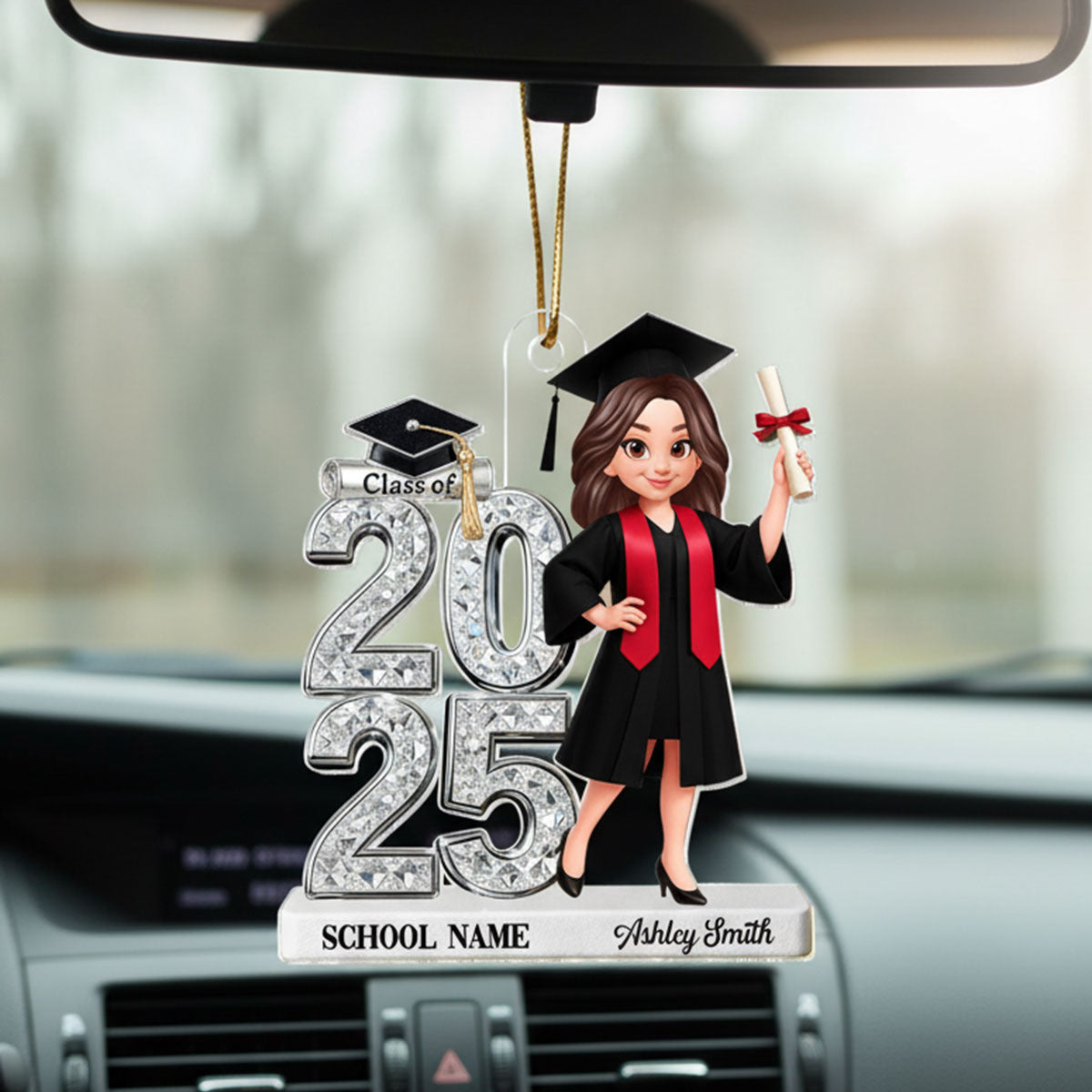 3D Shiny Effect Class Of 2025 2026 Senior - Personalized Acrylic Ornament - Gift For Graduates, Daughter, Son