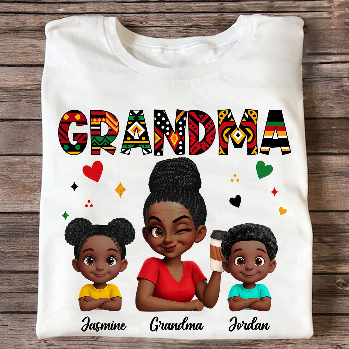 Tribal Pattern Grandma Grandkids Love - Personalized Shirt - Gift For Grandma