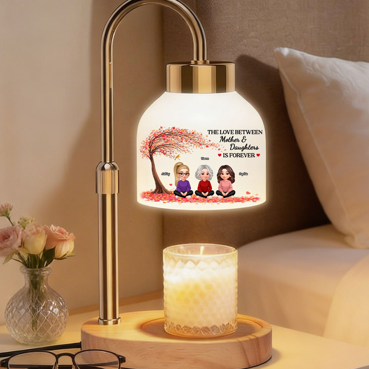 The Love Between Mother And Daughters Is Forever - Personalized Candle Warmer Lamp - Gift For Mom