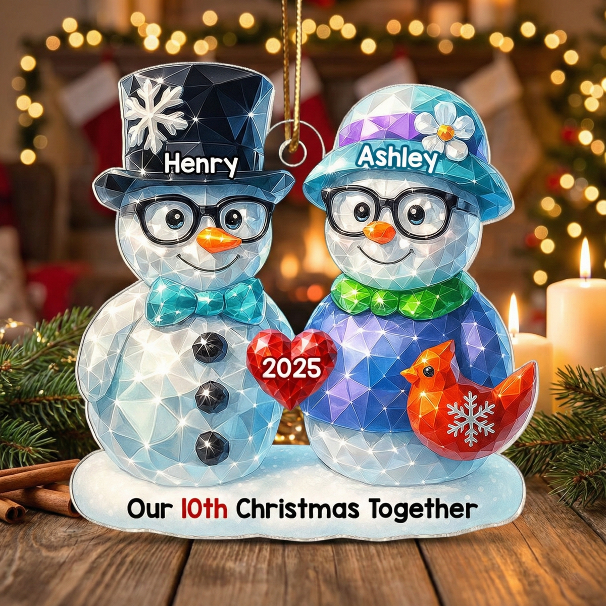 Our Christmas Together 3D Shining Effect - Personalized Acrylic Ornament - Unique Christmas Gift For Him, For Her, For Couple