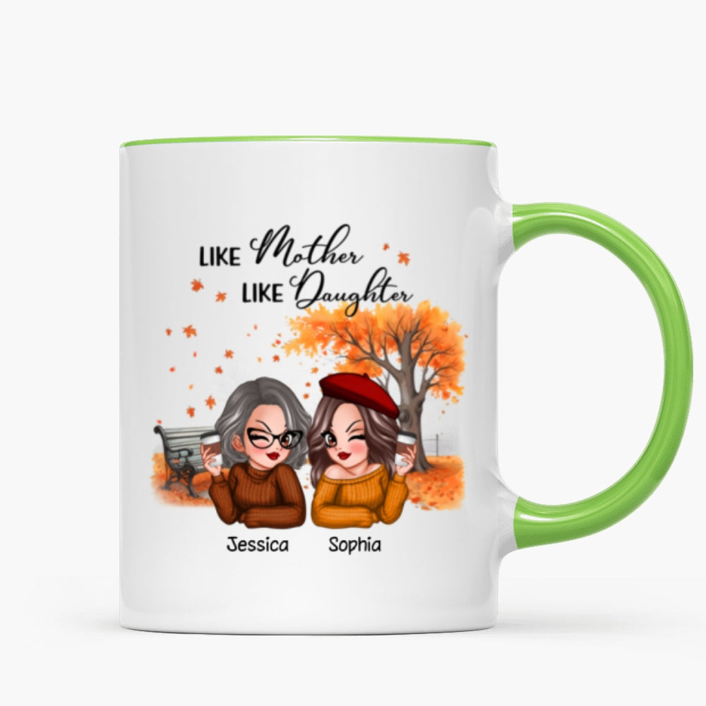 Mother And Daughter Pretty Woman Fall Season Personalized Mug