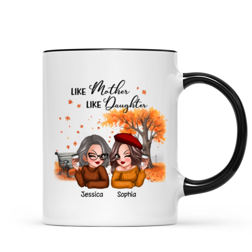 Mother And Daughter Pretty Woman Fall Season Personalized Mug