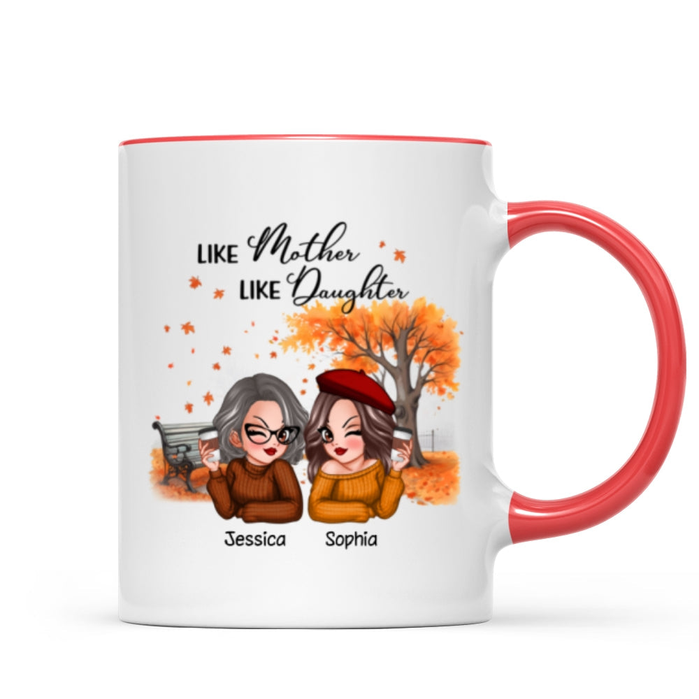 Mother And Daughter Pretty Woman Fall Season Personalized Mug