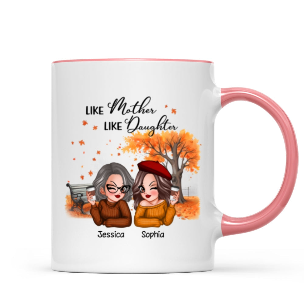 Mother And Daughter Pretty Woman Fall Season Personalized Mug