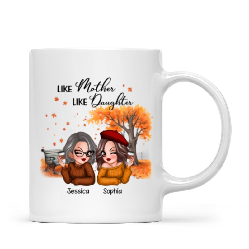 Mother And Daughter Pretty Woman Fall Season Personalized Mug