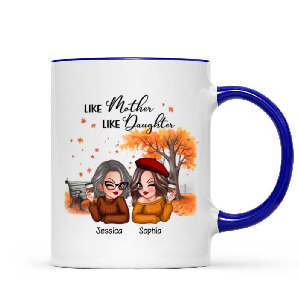 Mother And Daughter Pretty Woman Fall Season Personalized Mug
