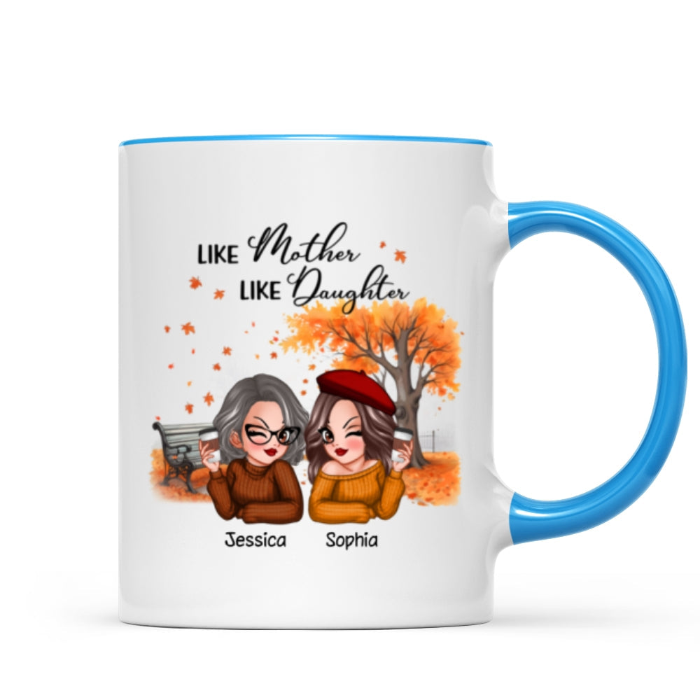 Mother And Daughter Pretty Woman Fall Season Personalized Mug