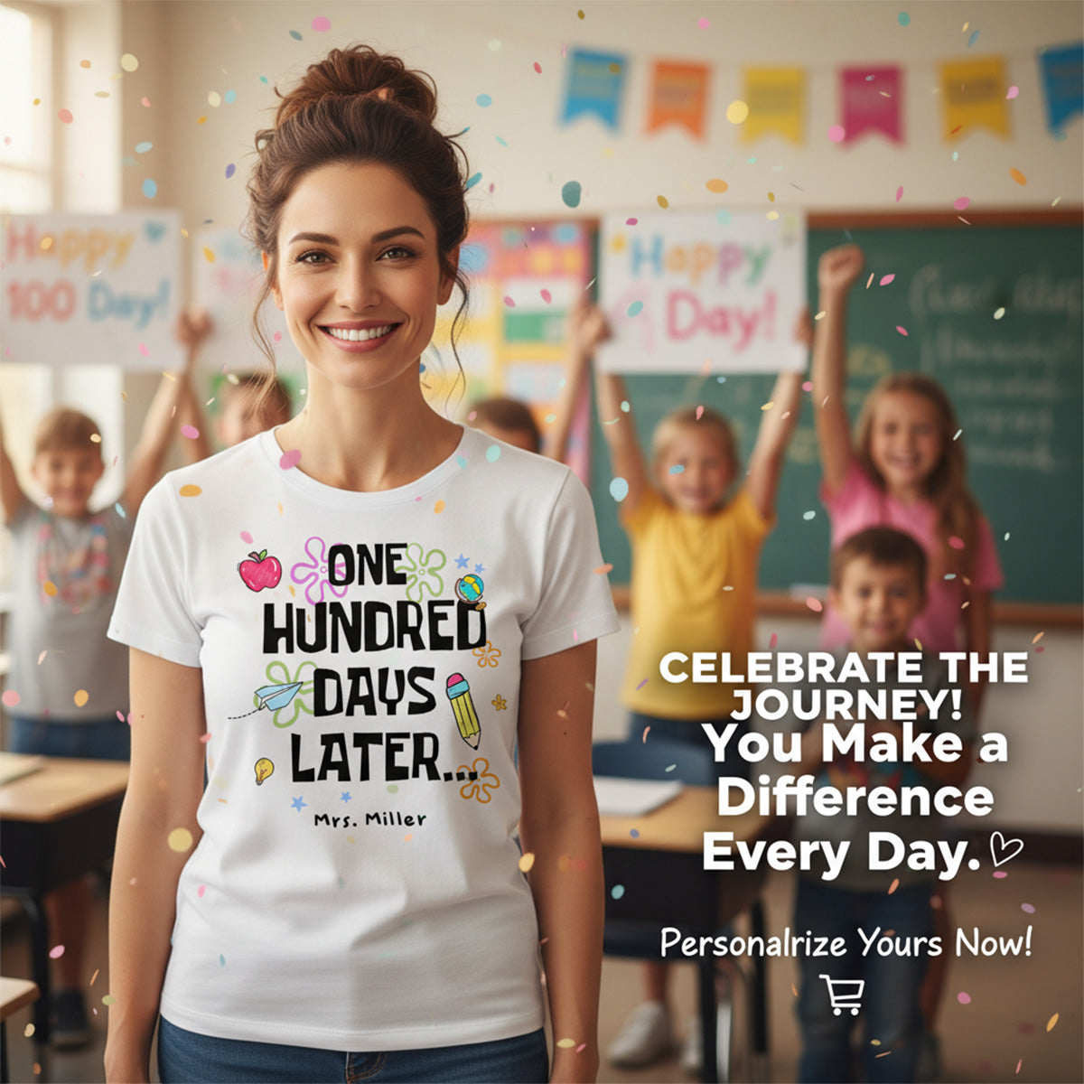 One Hundred Days Later 100 Days Of School Celebration - Personalized Shirt