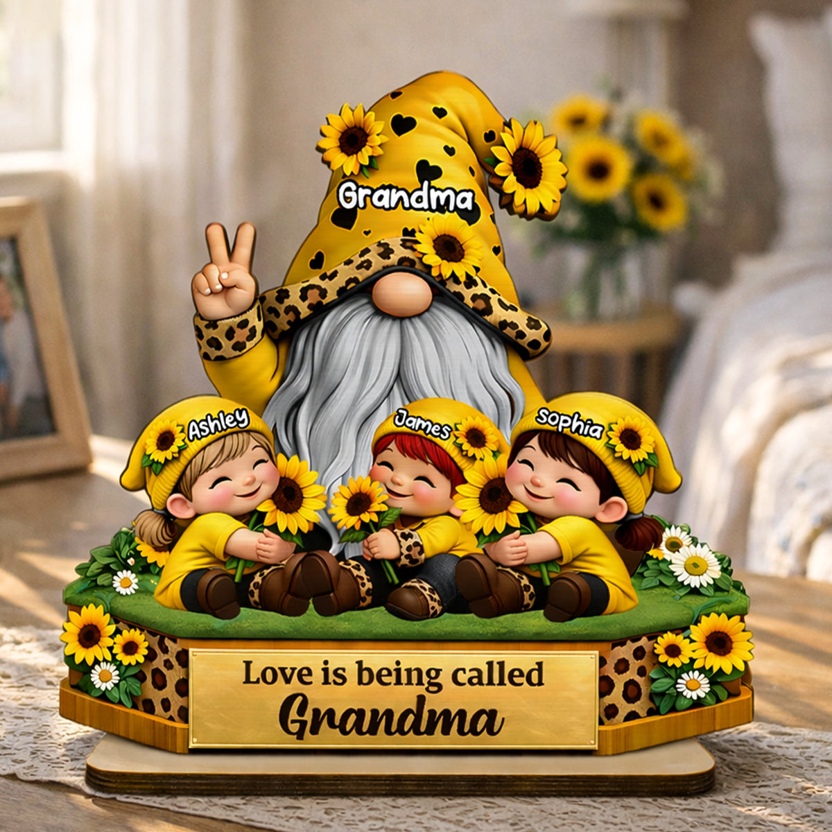 Love Is Being Called Grandma - Personalized 2-Layered Wooden Plaque - Sentimental Gift for Grandma
