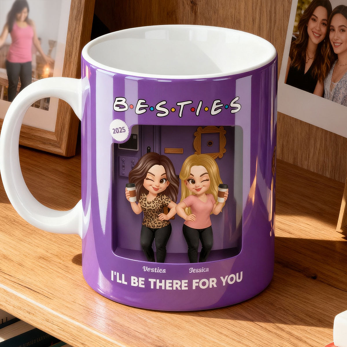 Pretty Girl Best Friends Purple Toy Box Style - Personalized Mug - Gift For Besties