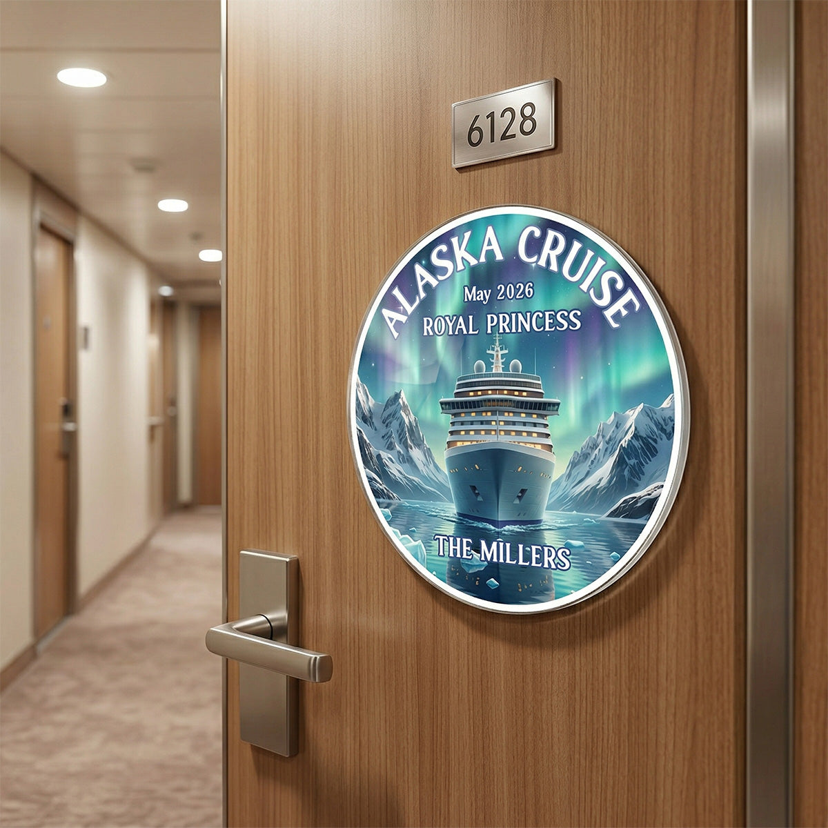 Alaska Cruise Custom Name - Personalized Cruise Cabin Door Magnet - Cruise Trip Keepsake