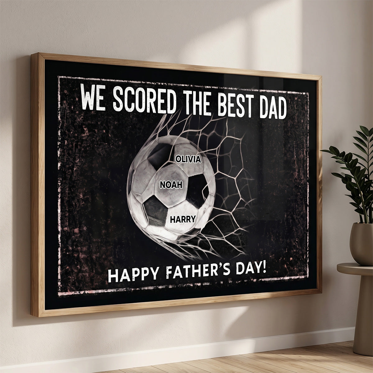 We Scored The Best Dad - Personalized Poster - Father's Day Gift For Soccer Dad, UK Football Dad