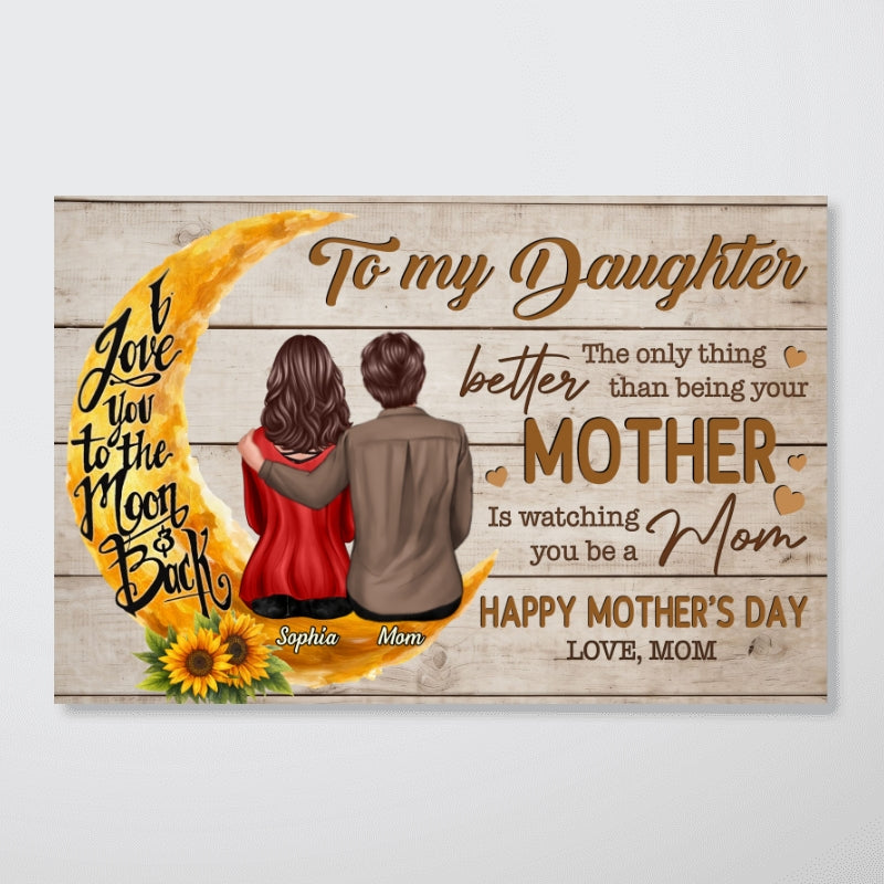 Sunflower Moon To My Daughter Happy Mother's Day - Personalized Poster - Mother's Day Gift For Daughter