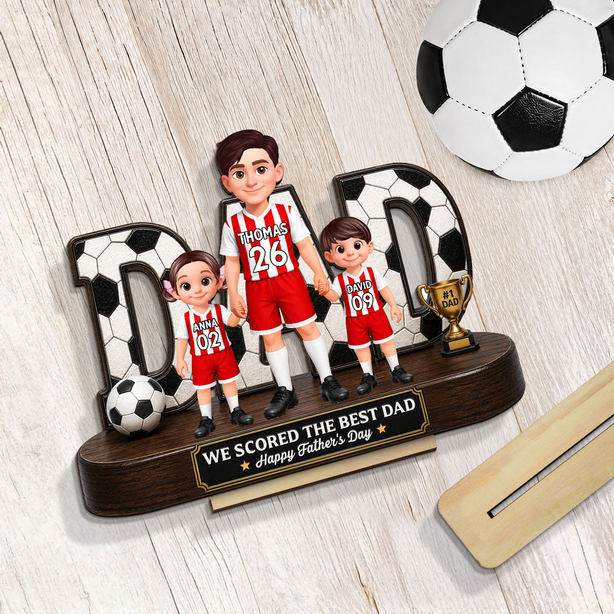Soccer Dad Legend We Scored The Best Dad - Personalized 2-Layered Wooden Plaque -  Gift For Dad, Husband, Soccer Lovers