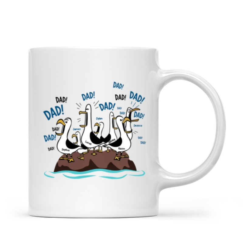 Seagull Dad! Dad! Dad! - Personalized Mug - Funny Father's Day Gift For Dad, Husband