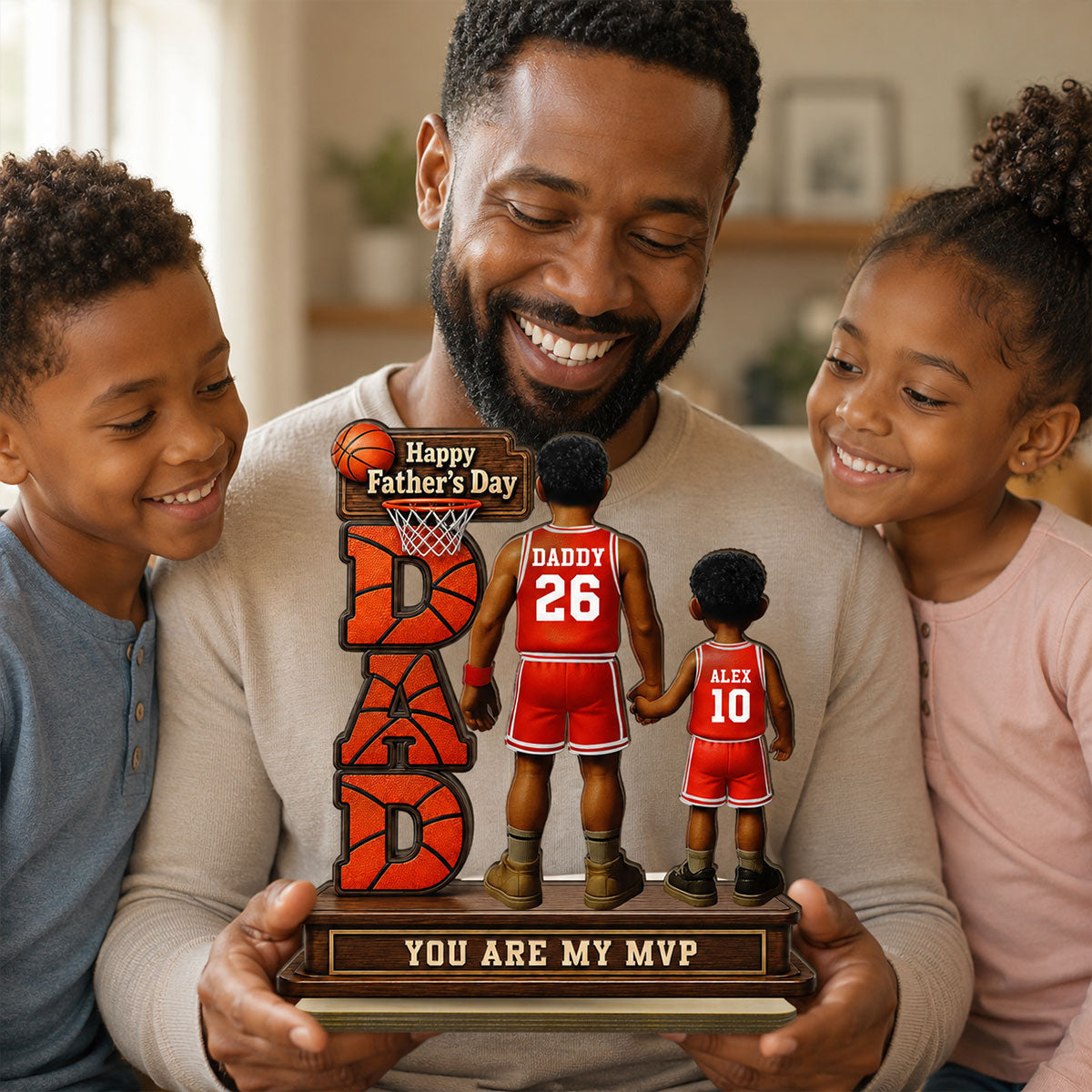 Basketball Dad Legend You Are Our MVP - Personalized 2-Layered Wooden Plaque -  Gift For Dad, Husband, Basketball Fans