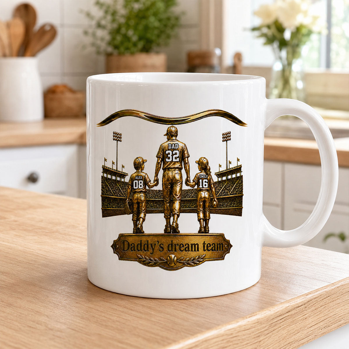 Luxury Daddy's Dream Team - Personalized Mug - Father's Day Gift for Dad, Grandpa, Husband