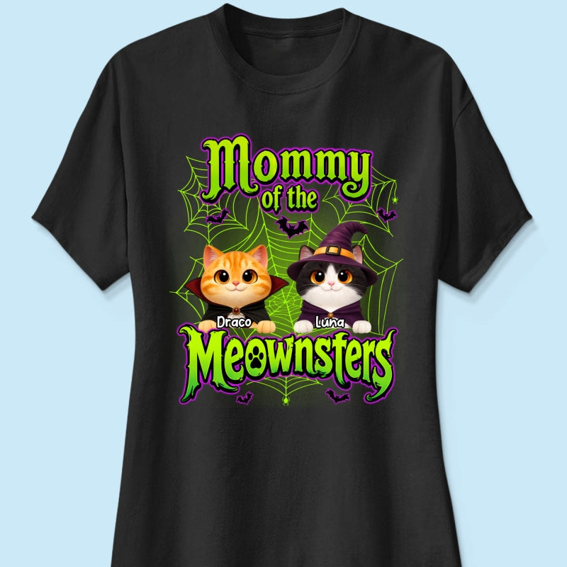 Neon Green Design Cats - Personalized Shirt - Halloween Gift For Cat Lovers