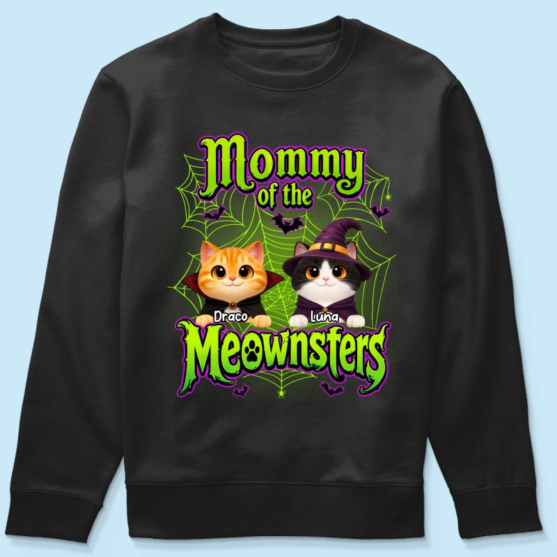 Neon Green Design Cats - Personalized Shirt - Halloween Gift For Cat Lovers