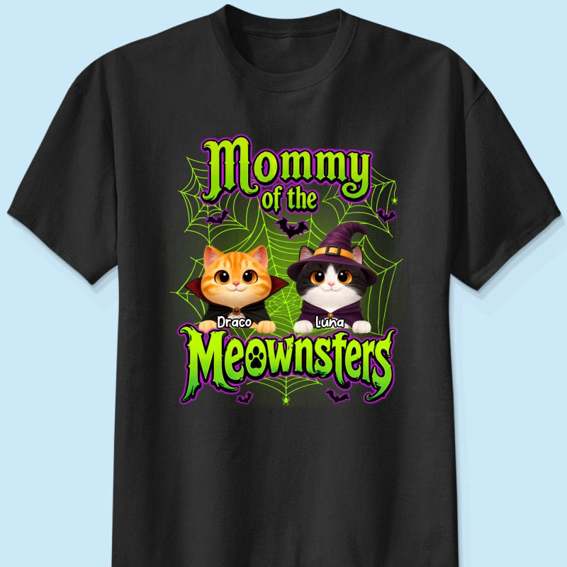 Neon Green Design Cats - Personalized Shirt - Halloween Gift For Cat Lovers